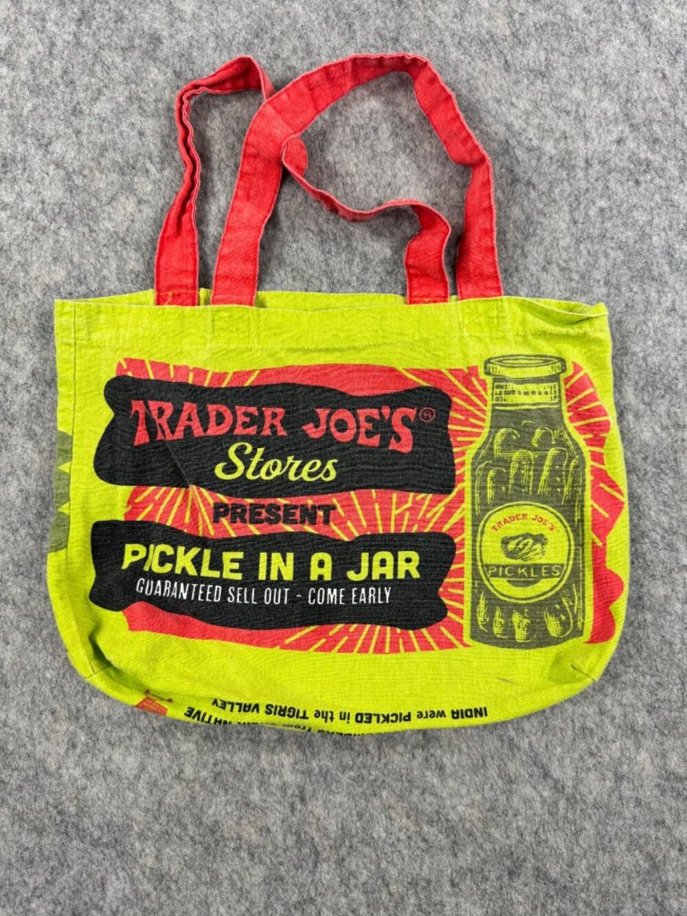 Trader Joe’s Bag Pickle In A Jar Green Tote - Picture 4 of 10